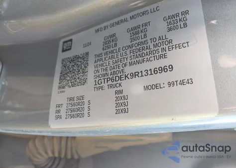 2024 GMC Canyon 4Wd At4 z USA, uszkodzony, nr VIN 1GTP6DEK9R1316969